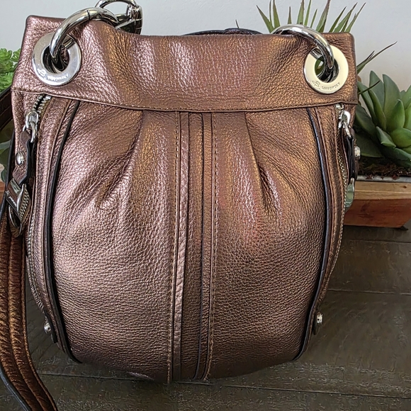 B. Makwowsky Copper Leather Crossbody Bag NWT - Picture 9 of 12
